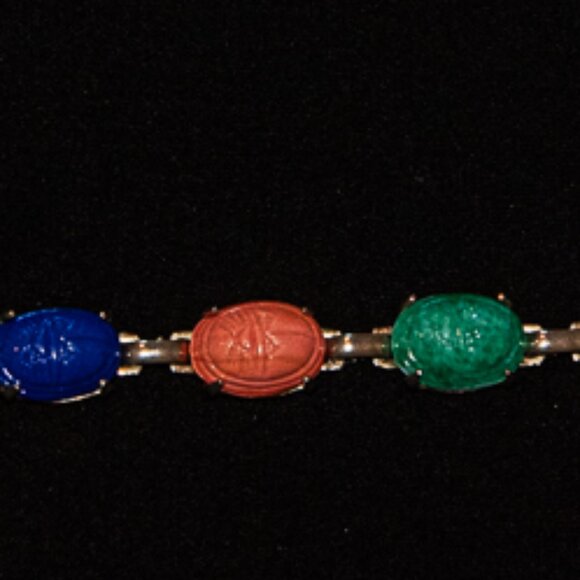 Vintage Coro Scarab Bracelet 7" - Picture 4 of 4